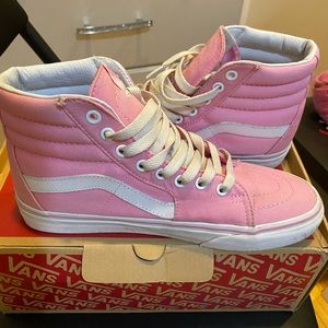 Pink & White Off The Wall Vans